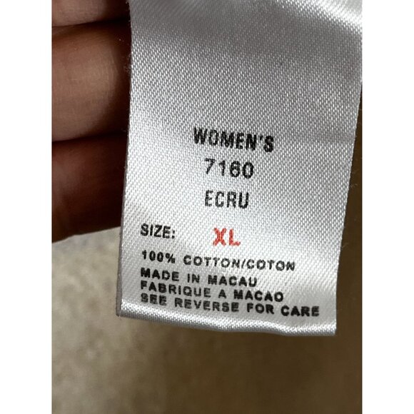 Woolrich Floral Top Beige XL Layering Boho Indie Folk Preppy Chic Soft Festival - Picture 6 of 8